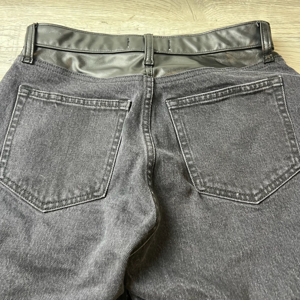 Abercrombie & Fitch Jeans Women 27/4S Black Curve Love 90s Relaxed Vegan Leather - Picture 4 of 11